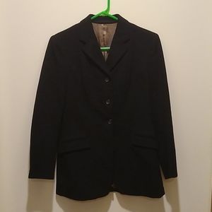 Ladies Size Small Black Wool Equestrian Hunt Coat
